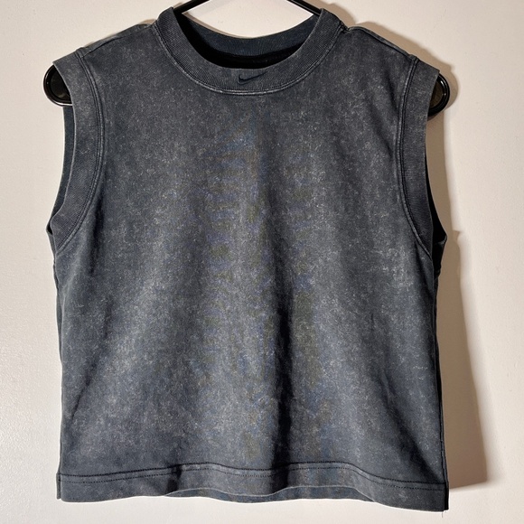 Nike Sportswear Black Washed Crop Tank Top - Picture 1 of 4